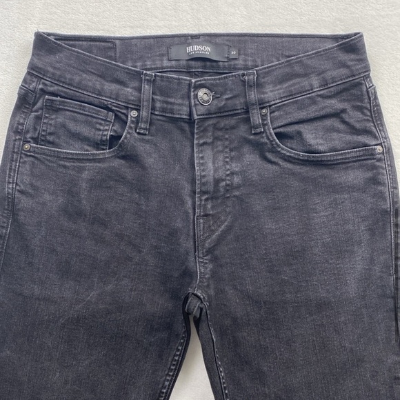 Hudson Blake Slim Straight Fit Twill Denim Jeans (Black) - Picture 2 of 11